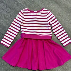 Ralph Lauren White and Pink Fit and Flare Toddler Dress